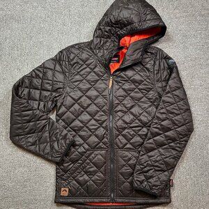 OOSC Men's Ski / Snowboard Black Puffer Hoodie Jacket Coat Size Mens Medium